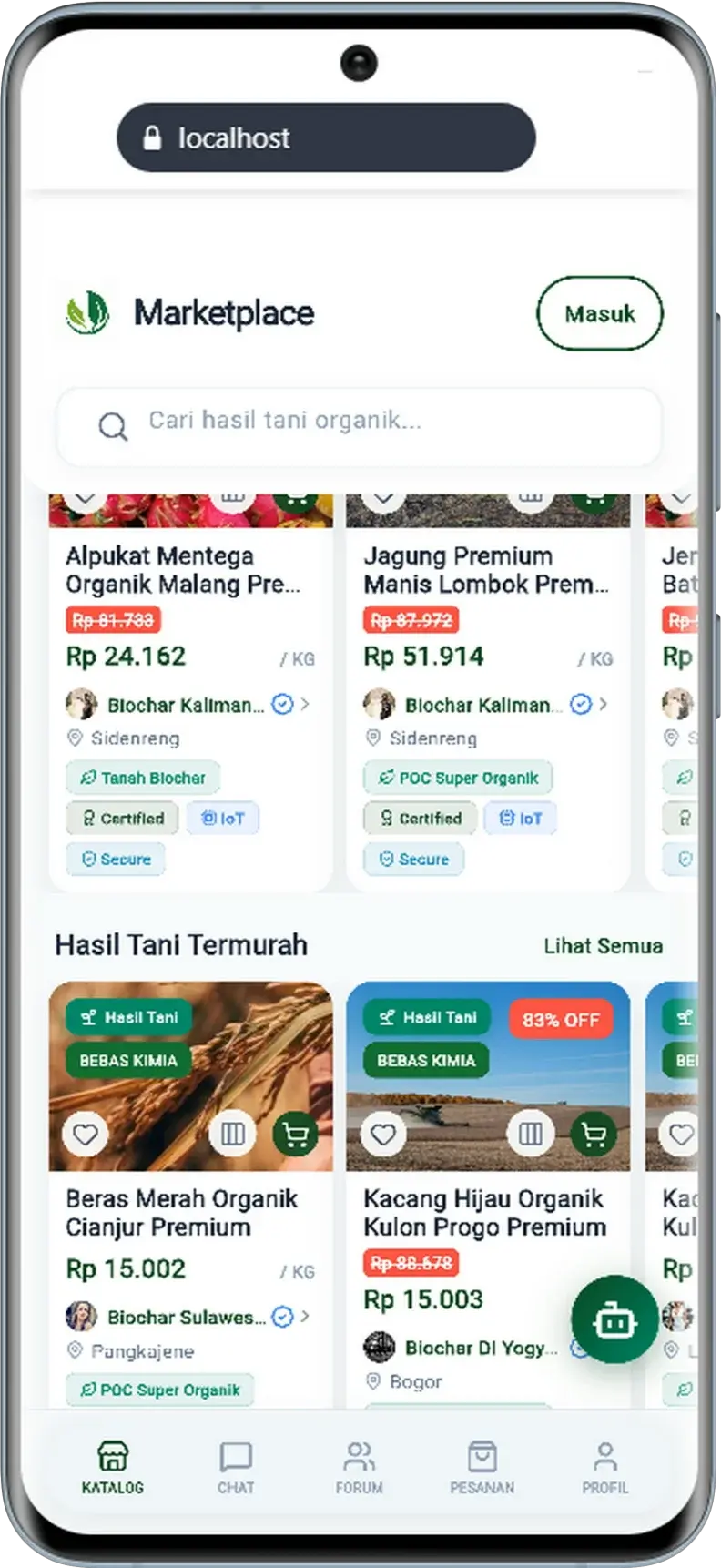 Marketplace BISA di aplikasi mobile